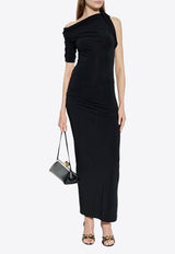 Jacquemus Draped Asymmetric Maxi Dress Black DRW00142 AJ00136-990