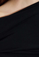 Jacquemus Draped Asymmetric Maxi Dress Black DRW00142 AJ00136-990