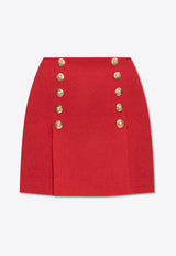 Balmain Buttoned Mini Skirt Red FF1LBA89 WD03-3AC