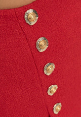 Balmain Buttoned Mini Skirt Red FF1LBA89 WD03-3AC