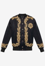 Balmain Embroidered Bomber Jacket Navy FH1TFA75 PD09-EAD