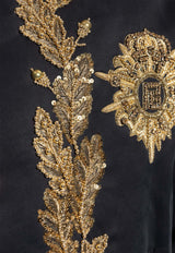 Balmain Embroidered Bomber Jacket Navy FH1TFA75 PD09-EAD