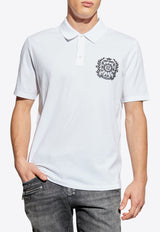 Balmain Écusson Print Polo T-shirt White FH1GC035 GE96-GAB
