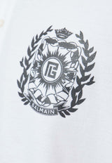 Balmain Écusson Print Polo T-shirt White FH1GC035 GE96-GAB