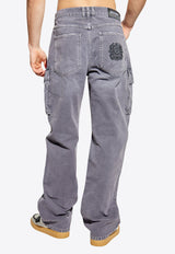 Balmain Washed Cargo Pants Gray FH1ML136 DF77-9CO