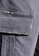 Balmain Washed Cargo Pants Gray FH1ML136 DF77-9CO