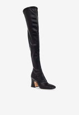 Chloé Janis 80 Over-the-Knee Leather Boots Black CHC25A11H SV-001