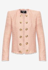 Balmain Sequin Tweed Blazer Pink FF1SM508 XL01-4CU