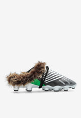 Balmain Half Time Faux Fur Sneaker Mules Silver FM1VJ396 TTFR-UIT