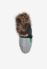 Balmain Half Time Faux Fur Sneaker Mules Silver FM1VJ396 TTFR-UIT