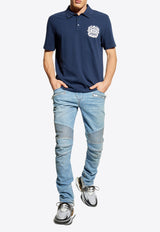 Balmain Slim-Fit Biker Jeans Light Blue FH1MG115 DF81-6AW