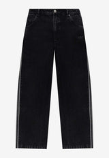 Adidas Originals Washed Straight-Leg Jeans Black JD3109 0-TRUBLC