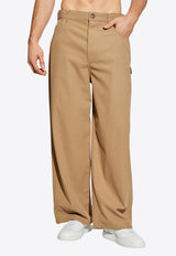 Loewe Logo Patch Straight-Leg Pants Beige H526Y04WHB 0-BEIGE