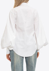 Balmain Balloon-Sleeved Blouse White FF1HU681 CG22-0FA