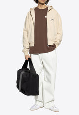 Jacquemus Gros Grain Zip-Up Hooded Sweatshirt Cream HOM00257 AJ00126-150