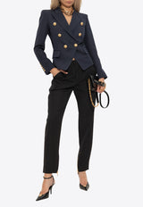 Balmain Wool Tailored Pants Black FF1PM045 ME54-EAP