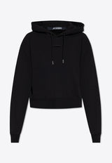 Jacquemus Gros Grain Cropped Hooded Sweatshirt Black HOW00247 AJ00109-990