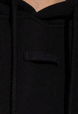 Jacquemus Gros Grain Cropped Hooded Sweatshirt Black HOW00247 AJ00109-990