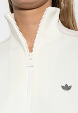 Adidas Originals Logo Embroidered Knitted Track Jacket Cream JW7312 0-OWHITE