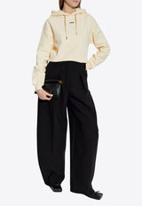 Jacquemus Gros Grain Cropped Hooded Sweatshirt Cream HOW00247 AJ00109-130