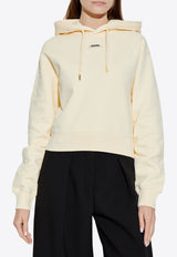 Jacquemus Gros Grain Cropped Hooded Sweatshirt Cream HOW00247 AJ00109-130