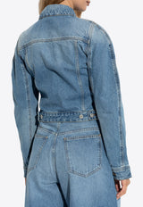 Jacquemus Ovalo Cropped Denim Jacket Blue JAW00112 AD00038-33C