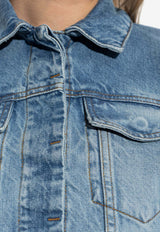 Jacquemus Ovalo Cropped Denim Jacket Blue JAW00112 AD00038-33C