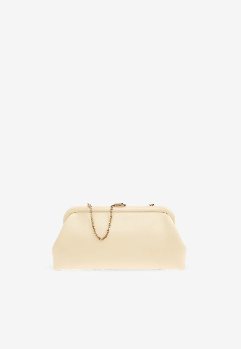 Jimmy Choo Skylar Biker Leather Clutch SKYLAR JBM-BUTTERMILK LIGHT GOLD