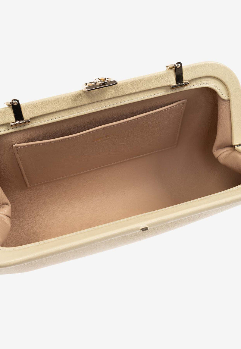 Jimmy Choo Skylar Biker Leather Clutch SKYLAR JBM-BUTTERMILK LIGHT GOLD