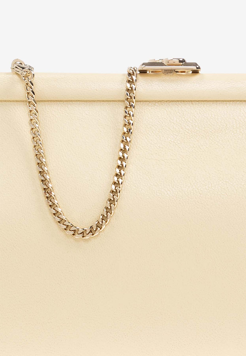 Jimmy Choo Skylar Biker Leather Clutch SKYLAR JBM-BUTTERMILK LIGHT GOLD