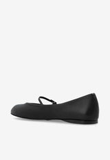 Max Mara MM Leather Ballet Flats Black MMBALLET 2524526311-005
