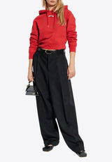 Jacquemus Gros Grain Cropped Hooded Sweatshirt Red HOW00247 AJ00109-471