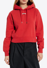 Jacquemus Gros Grain Cropped Hooded Sweatshirt Red HOW00247 AJ00109-471