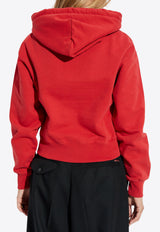 Jacquemus Gros Grain Cropped Hooded Sweatshirt Red HOW00247 AJ00109-471
