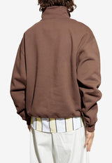 Jacquemus Gros Grain Half-Zip Sweatshirt Brown SSM00313 AJ00174-881