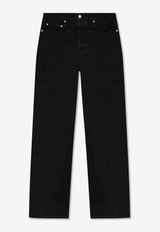 Jacquemus Embroidered Logo Straight-Leg Jeans Black PAM00028 AD00039-990