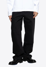 Jacquemus Embroidered Logo Straight-Leg Jeans Black PAM00028 AD00039-990