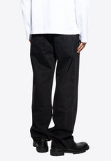 Jacquemus Embroidered Logo Straight-Leg Jeans Black PAM00028 AD00039-990