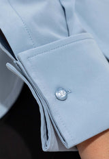 Max Mara Knut Long-Sleeved Monogram Shirt Blue KNUT 2521116031-020