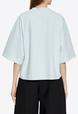 Jacquemus Embroidered Logo Oversized T-shirt Light Blue TSW00216 AJ00045-3GI