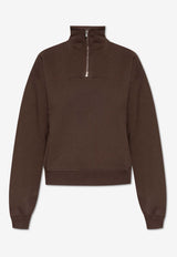 Jacquemus Gros Grain Half-Zip Sweatshirt Brown SSW00210 AJ00174-880