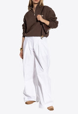 Jacquemus Gros Grain Half-Zip Sweatshirt Brown SSW00210 AJ00174-880