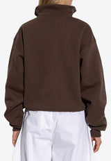 Jacquemus Gros Grain Half-Zip Sweatshirt Brown SSW00210 AJ00174-880