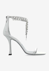 Jimmy Choo Verity 100 Crystal Embellished Satin Sandals Silver VERITY SANDAL 100 SHS-SILVER