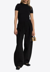 Jacquemus Gros Grain Slim-Fit T-shirt Black TSW00133 AJ00124-990