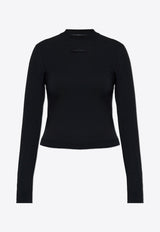 Jacquemus Gros Grain Long-Sleeved Slim T-shirt TSW00155 AJ00124-990