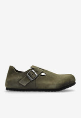 Birkenstock London Suede Clogs Green 1030797 0-DRIED THYME