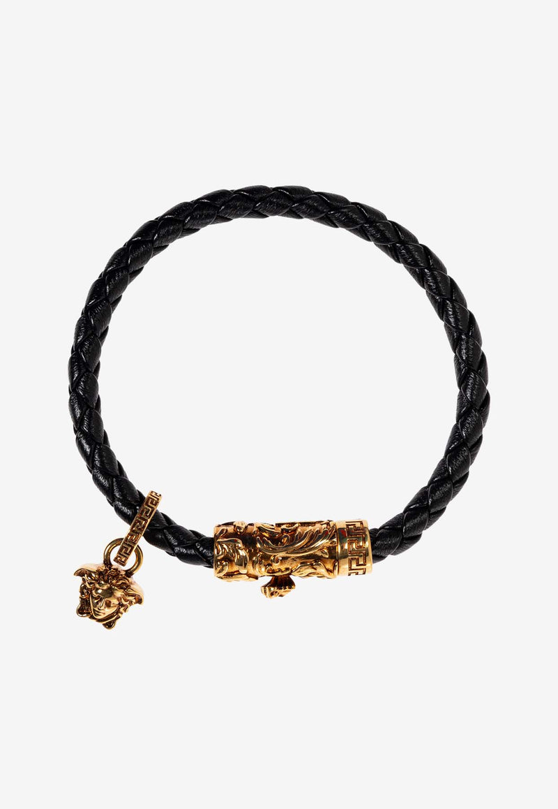 Versace Leather Bracelet - Black 1021913 1A00637-1B460