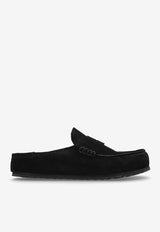 Birkenstock Naples Wrapped Suede Slippers Black 1030795 0-BLACK