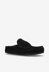 Birkenstock Naples Wrapped Suede Slippers Black 1030795 0-BLACK